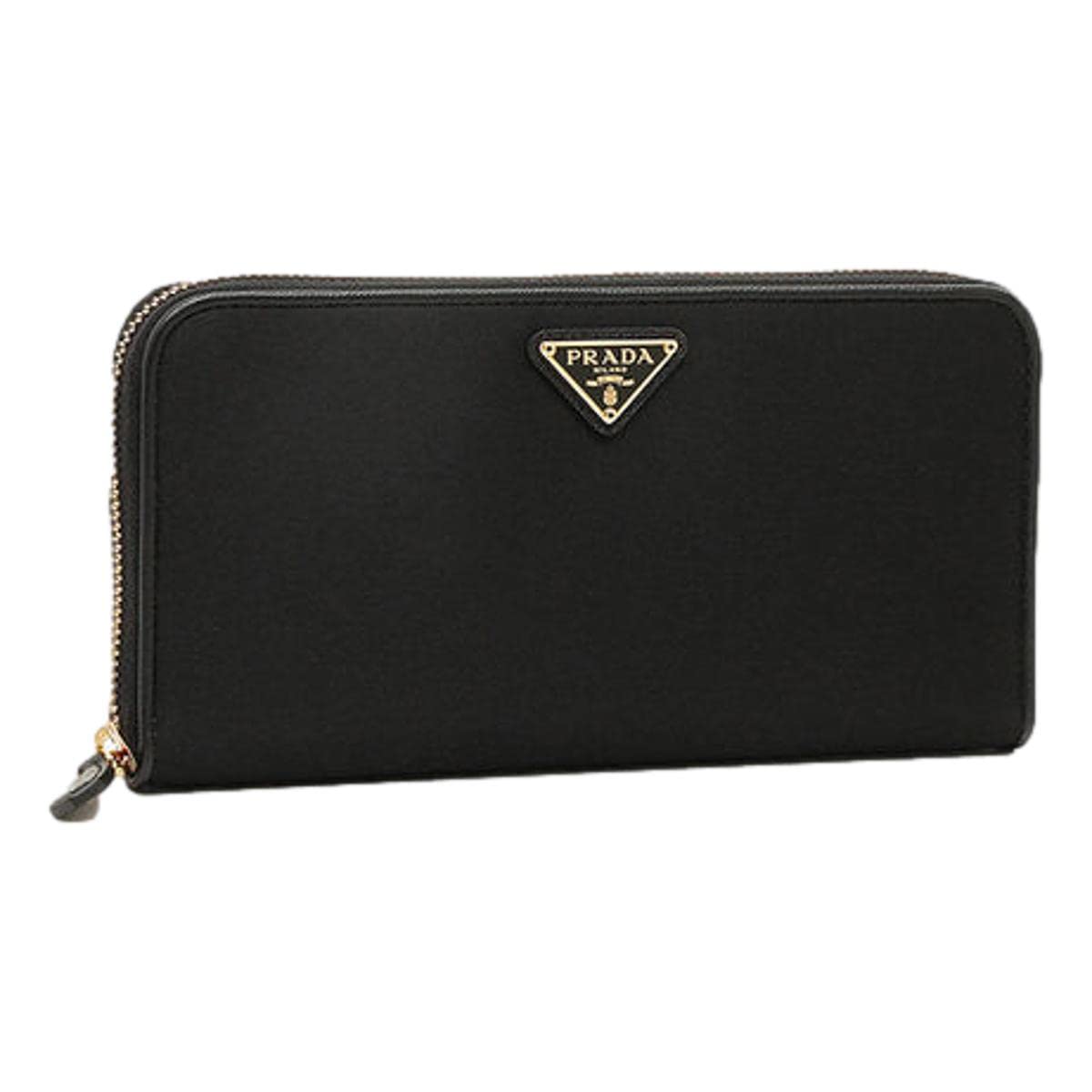 Prada Women's Large Black Nylon and Leather Zip-Around Wallet
